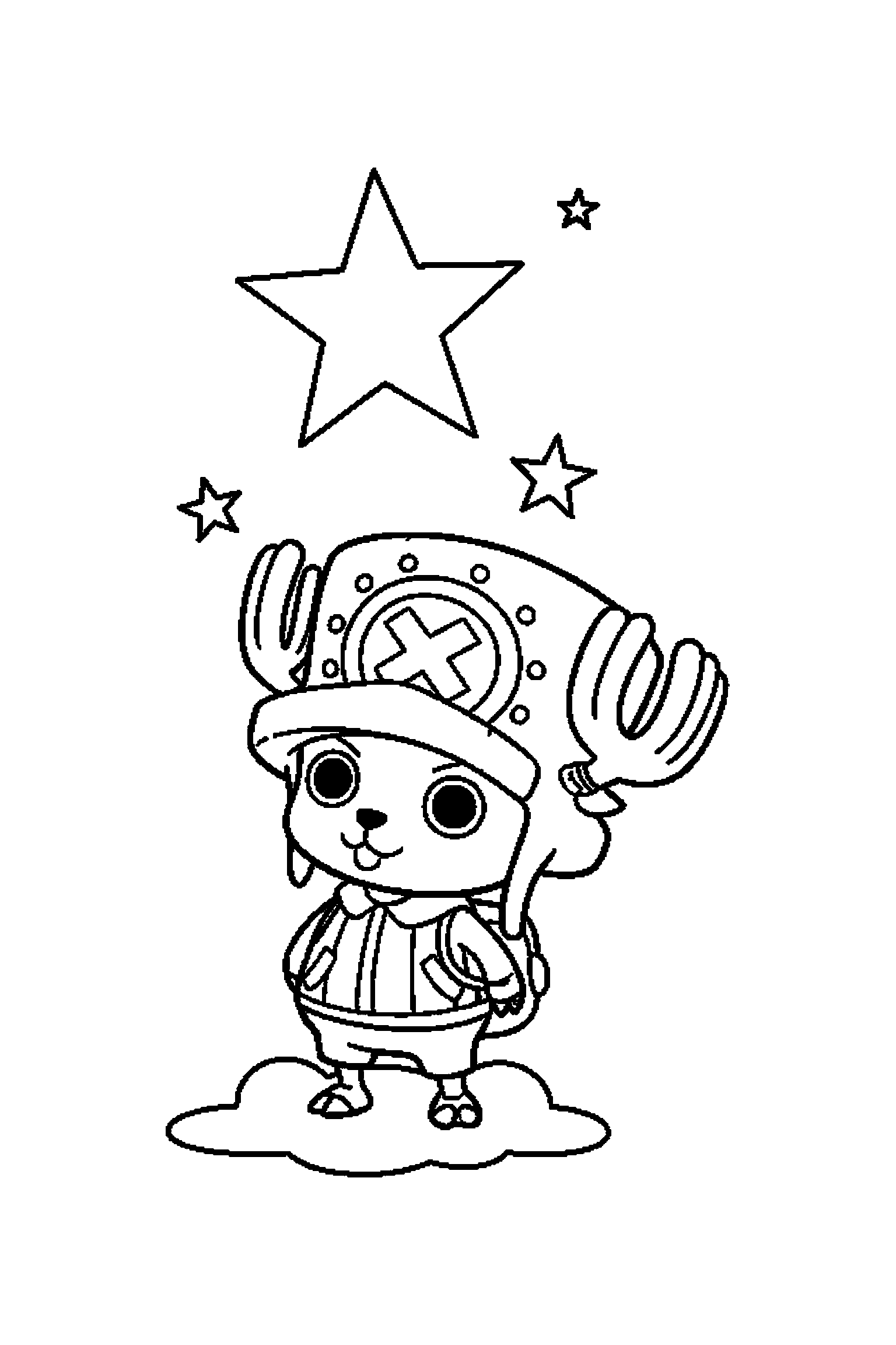 Coloriage One Piece gratuit à imprimer : Chopper qui regarde une étoile