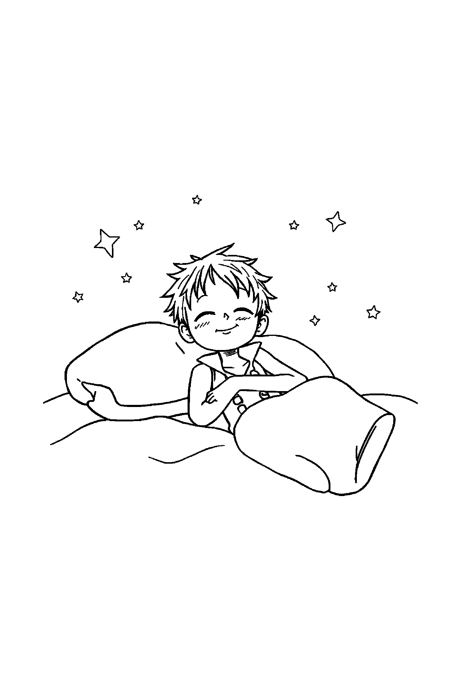 Coloriage One Piece gratuit à imprimer - Luffy qui dort paisiblement Coloriage One Piece gratuit à imprimer : Luffy qui dort paisiblement