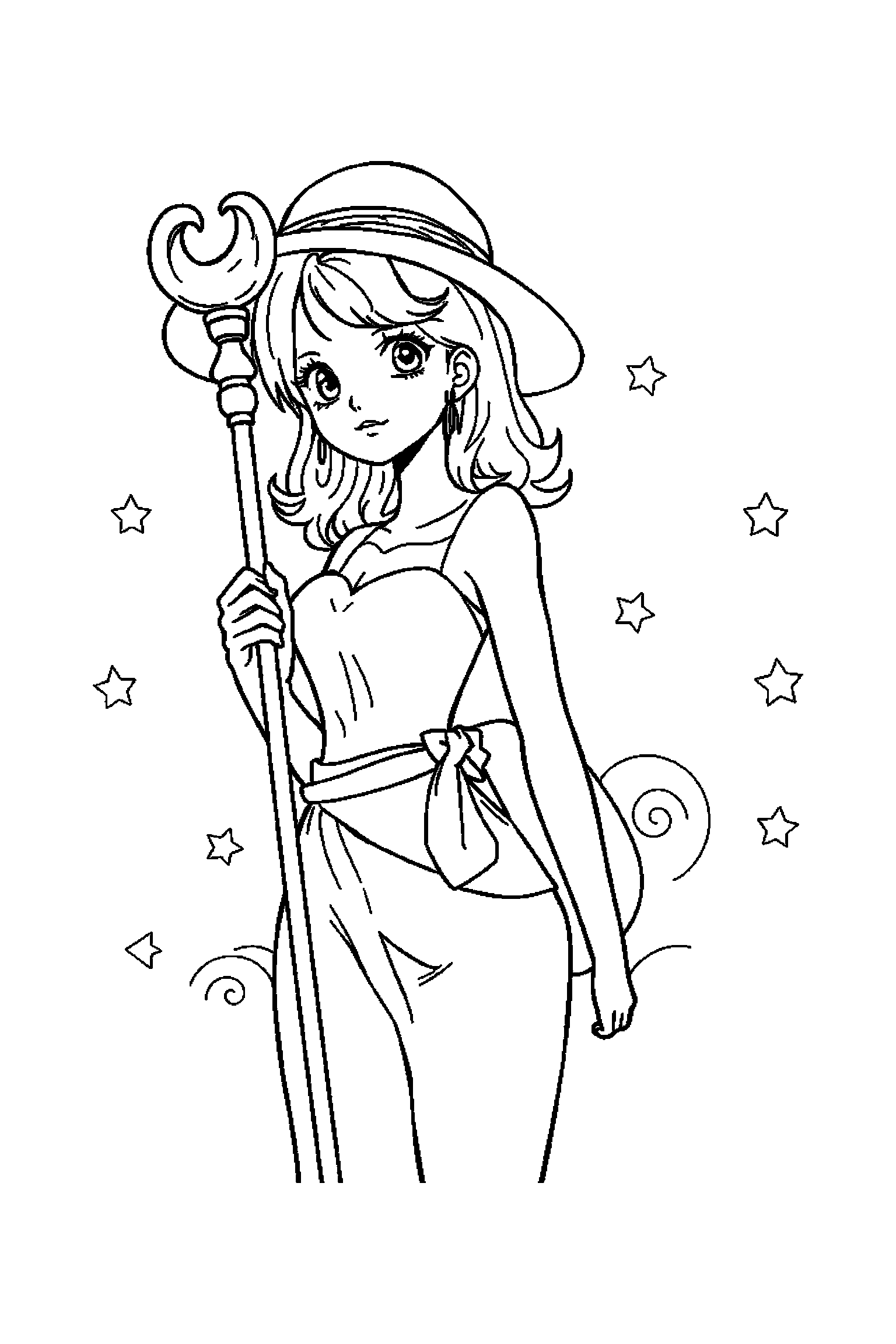 Coloriage One Piece gratuit à imprimer - Nami avec un accessoire facile à colorier Coloriage One Piece gratuit à imprimer : Nami avec un accessoire facile à colorier