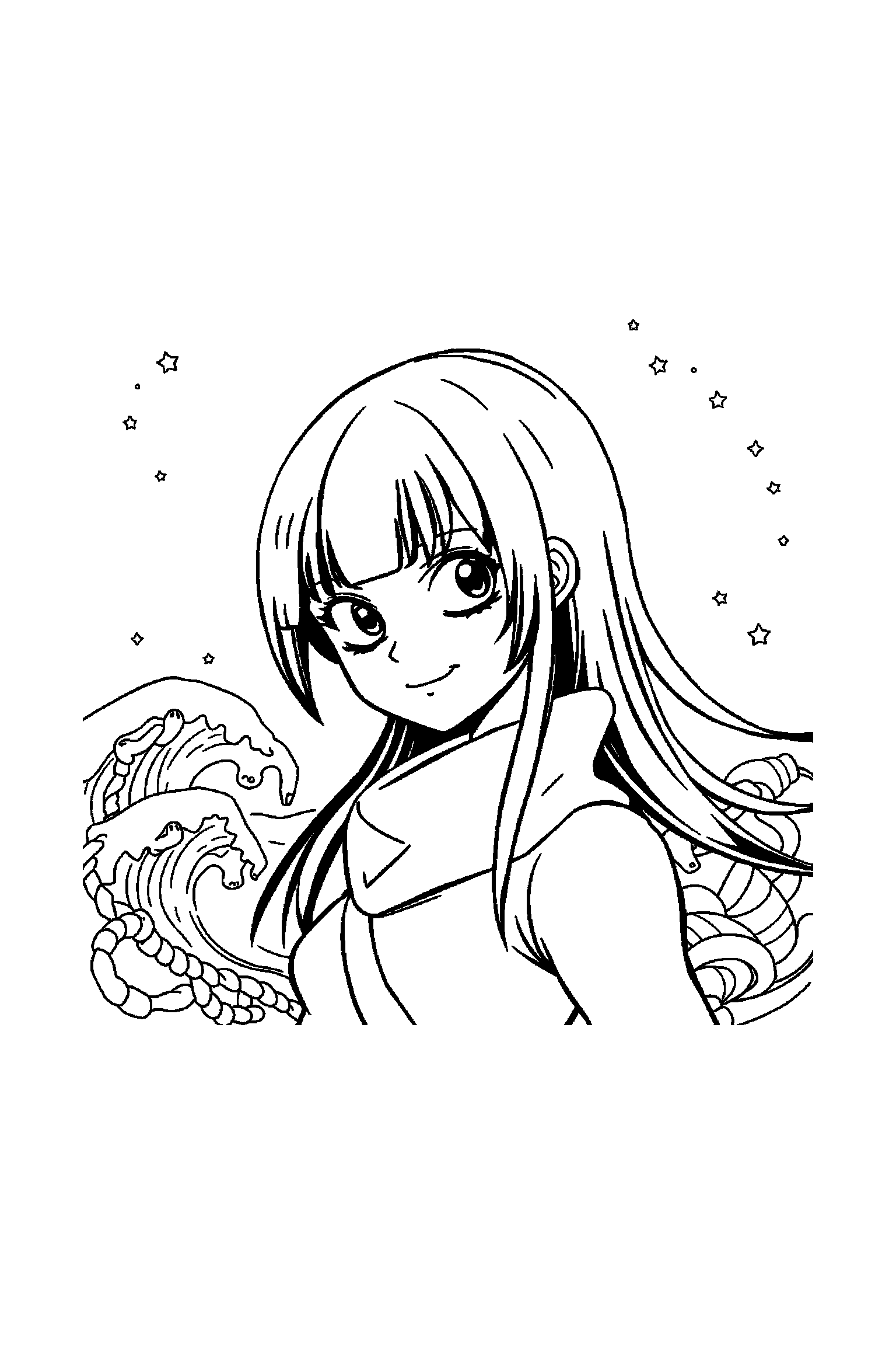 Coloriage One Piece gratuit à imprimer - Robin en mouvement avec des lignes simples Coloriage One Piece gratuit à imprimer : Robin en mouvement avec des lignes simples