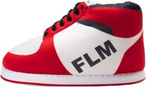 Chaussons sneakers One Piece Flamingueo rouge et blanc