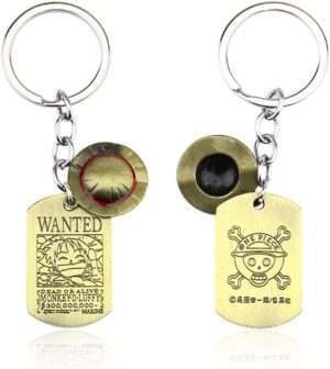 Porte-clés pendentif One Piece Straw Hat en alliage de zinc