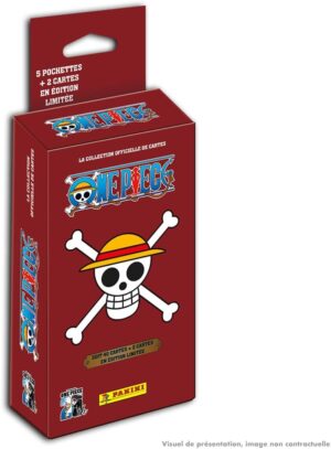 Blister Panini One Piece 25e Anniversaire avec Luffy, 5 pochettes et 2 cartes édition limitée