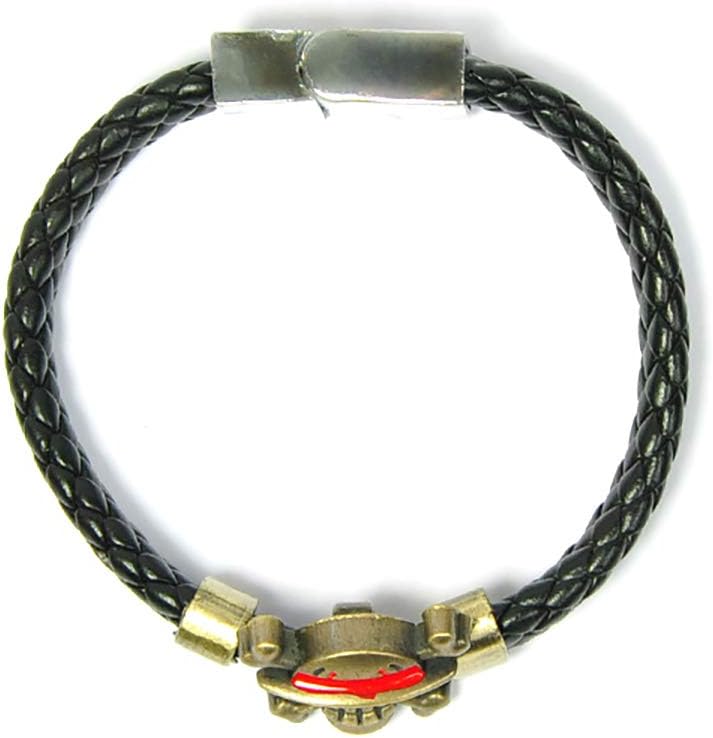 Bracelet One Piece en cuir tressé avec logo Jolly Rogers – Image 2