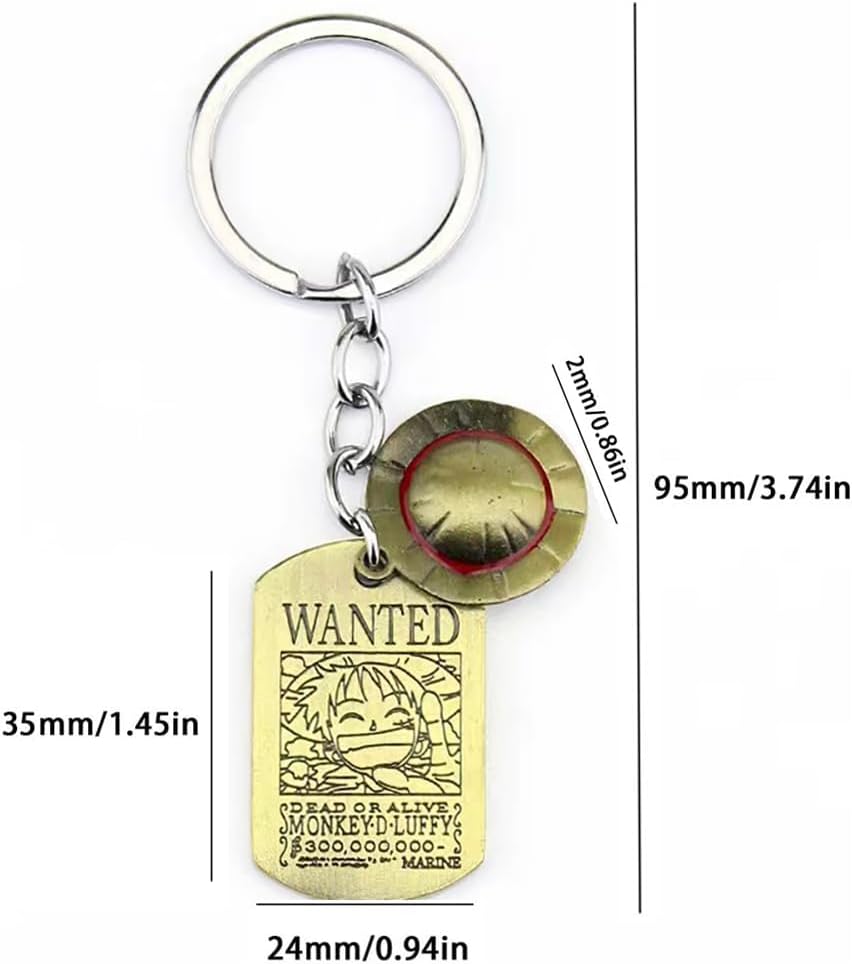 Porte-clés pendentif One Piece Straw Hat en alliage de zinc – Image 2