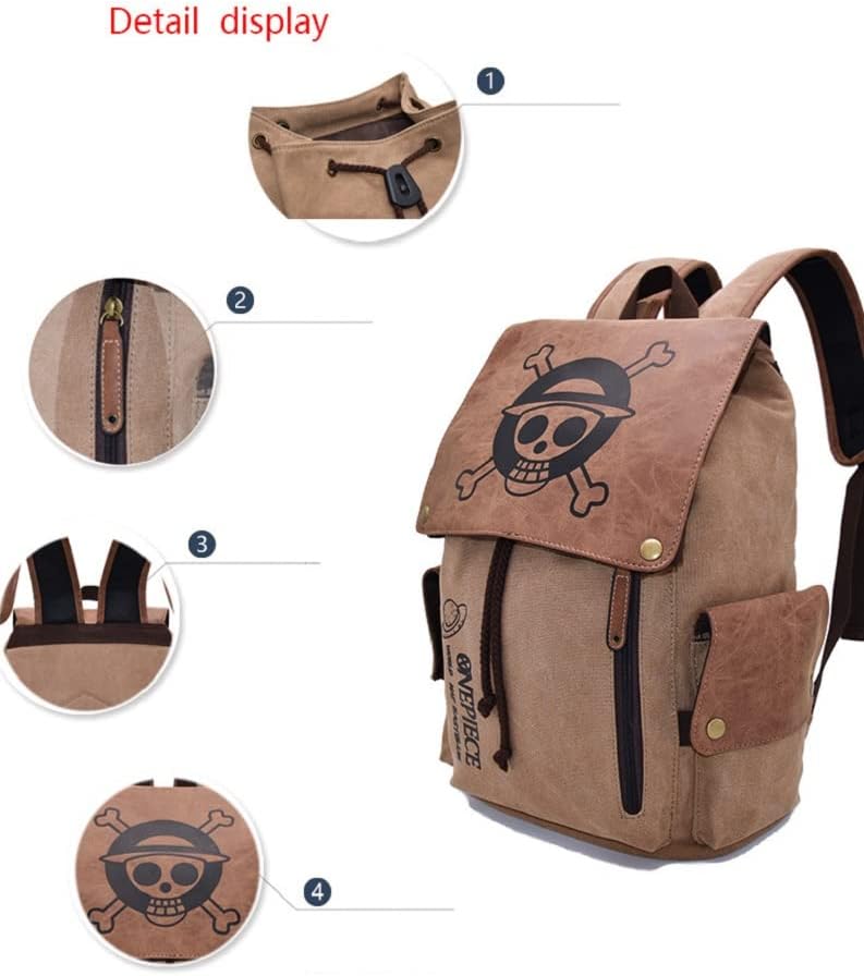 Sac à dos One Piece en toile avec compartiment ordinateur portable – Image 2