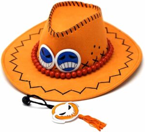 Chapeau Puma D. Ace One Piece avec cordon de perles et 2 smileys