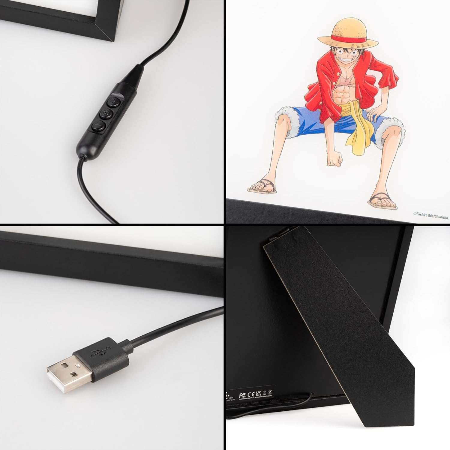 Cadre LED One Piece Luffy avec alimentation USB 20x28 cm – Image 3