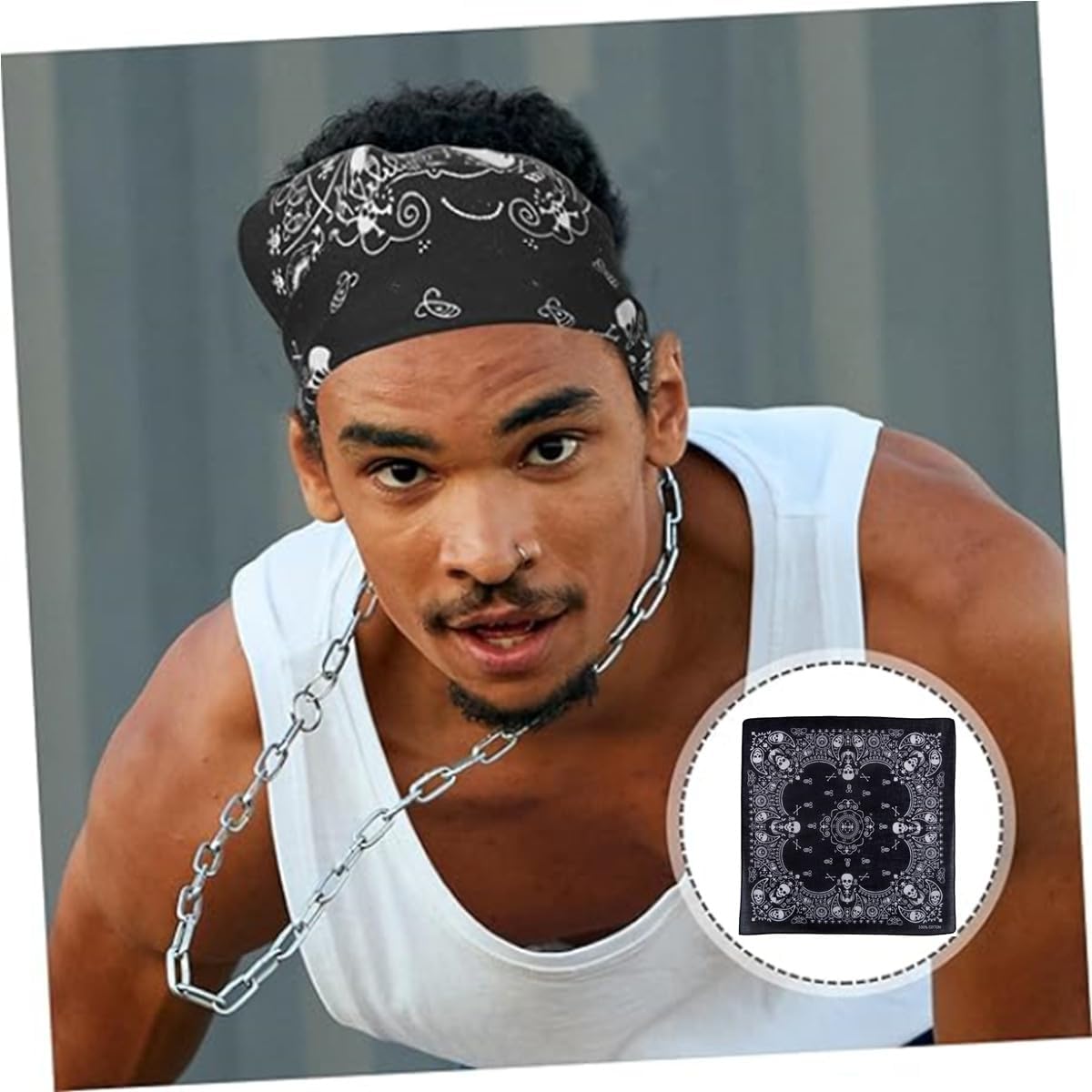 Bandana One Piece noir tête de mort en coton 55 x 55 cm – Image 6