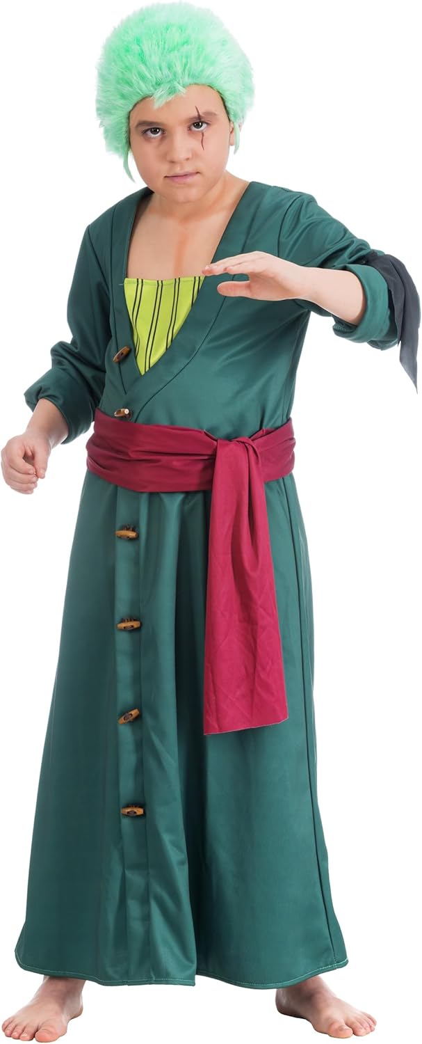 Costume Zoro One Piece garçon 2 pièces avec manteau et ceinture