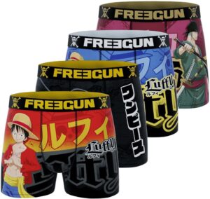 Lot de 4 boxers homme Freegun One Piece Luffy et Zoro