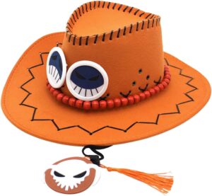 Chapeau de cowboy Ace One Piece en daim à large bord