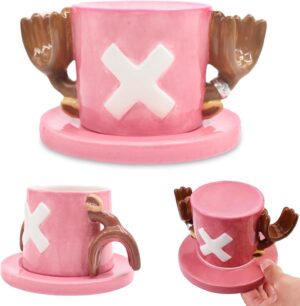Tasse en céramique One Piece Chopper rose style chapeau