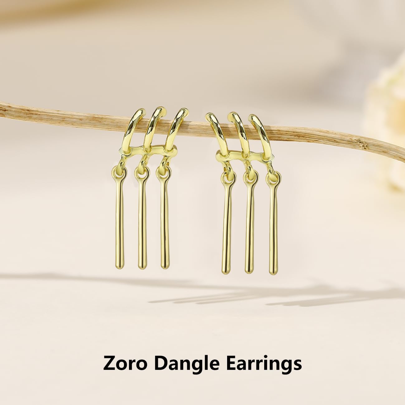 Boucles d’oreilles Zoro One Piece en alliage couleur or – Image 6
