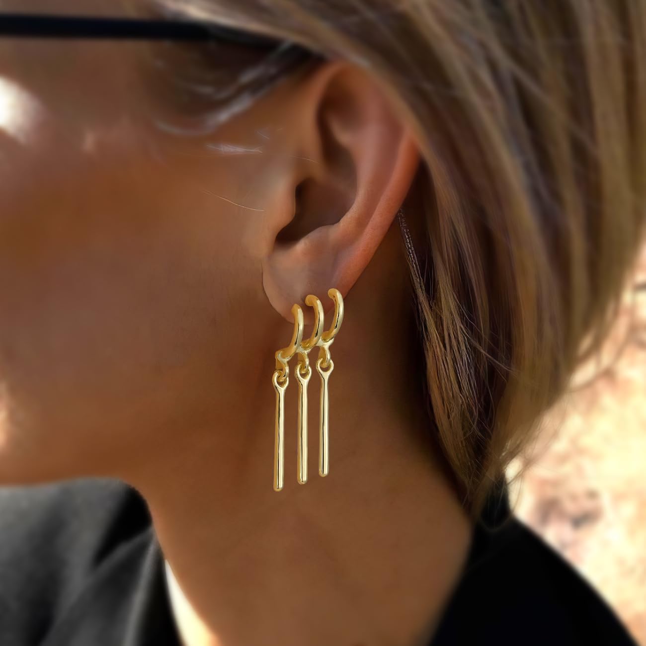 Boucles d’oreilles Zoro One Piece en alliage couleur or – Image 3