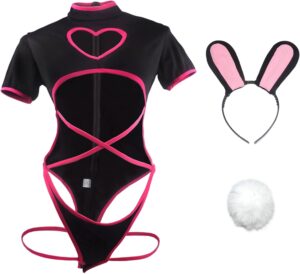 Costume Bunny Girl One Piece avec bodysuit cœur, taille L