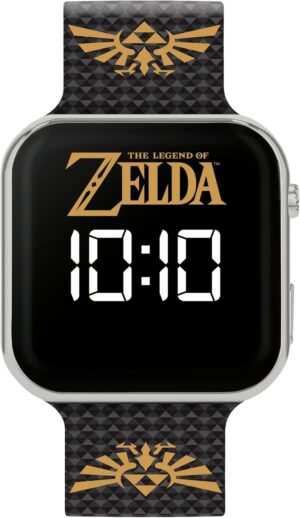 Montre numérique LED Zelda 4013 avec bracelet en silicone noir pour enfant