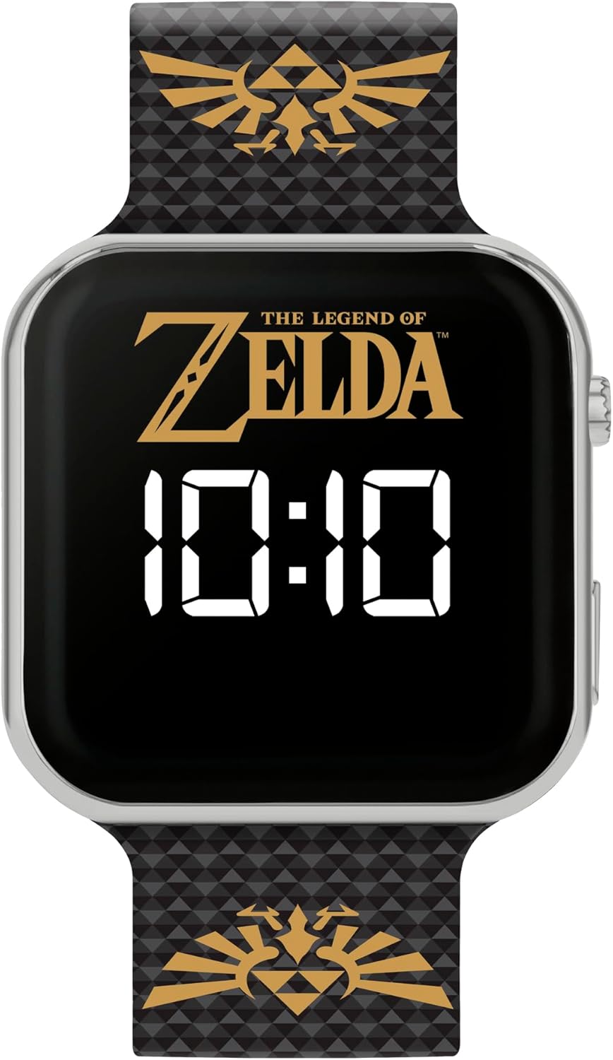 Montre numérique LED Zelda 4013 avec bracelet en silicone noir pour enfant
