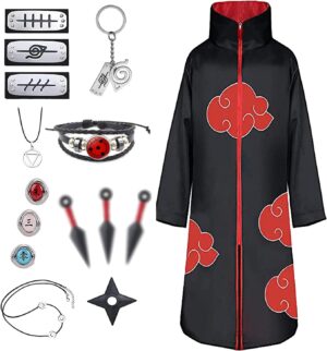 Costume Akatsuki Hidan Itachi 15 pièces avec accessoires cosplay