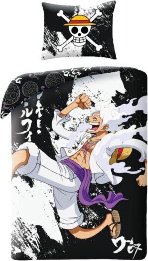 Parure ONE PIECE Monkey D. Luffy GEAR5 noire en 100 % coton