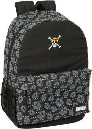 Sac à dos scolaire One Piece Pirates noir, polyester 30 x 14 x 46 cm