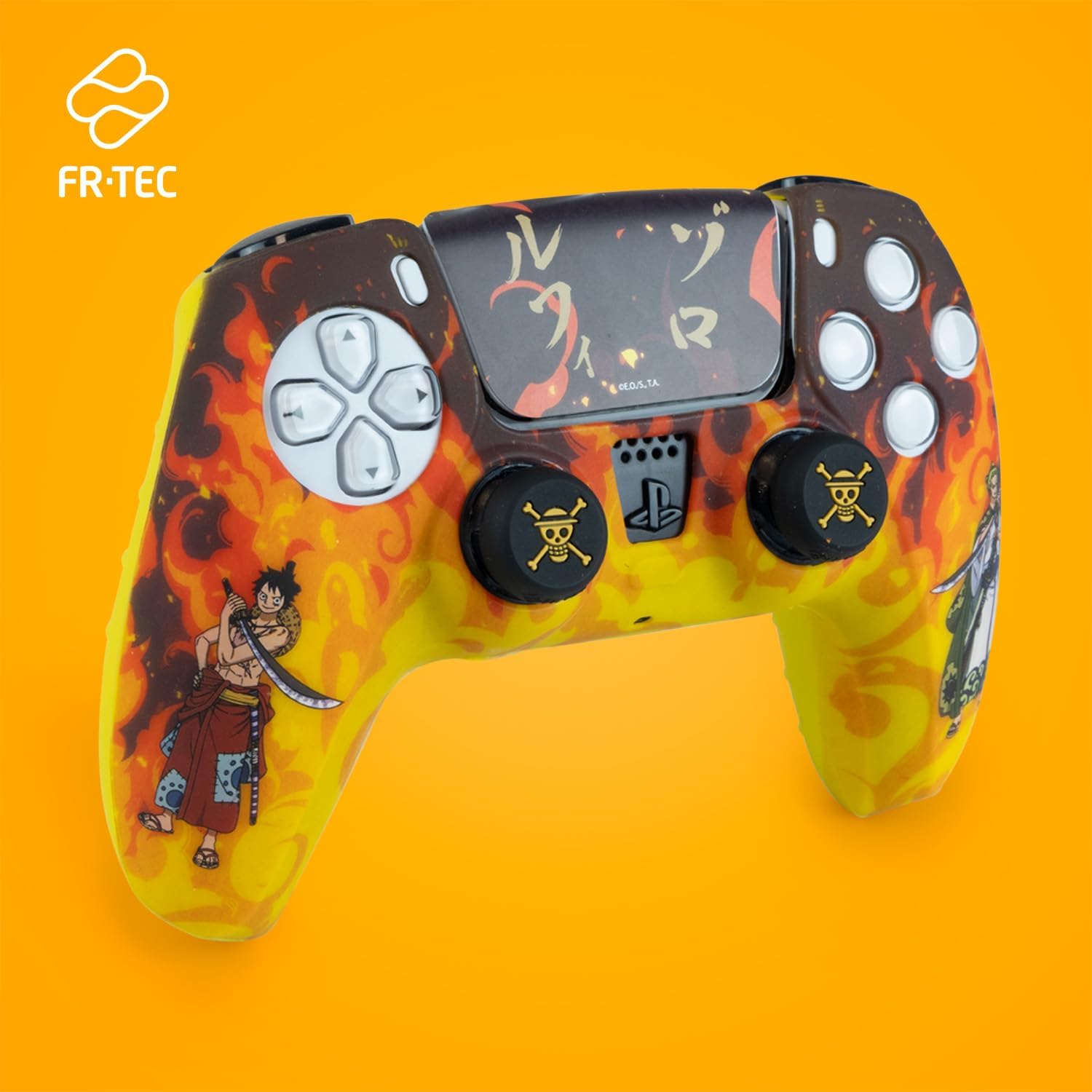 Pack PS5 DualSense One Piece avec coque silicone, grips et sticker – Image 3