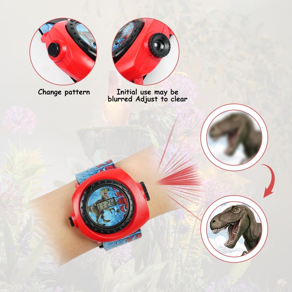 Montre projecteur One Piece enfant avec 24 motifs, couleur Dinosaure – Image 4