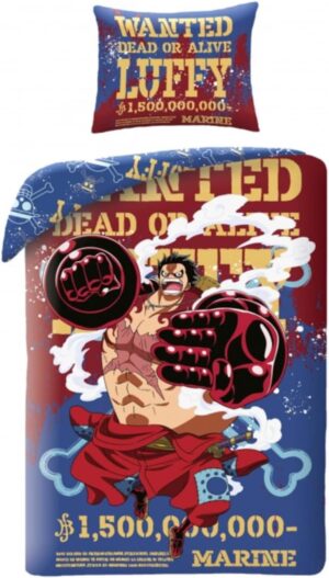 Parure One Piece Monkey D. Luffy WANTED, housse 140x200 et taie 70x90