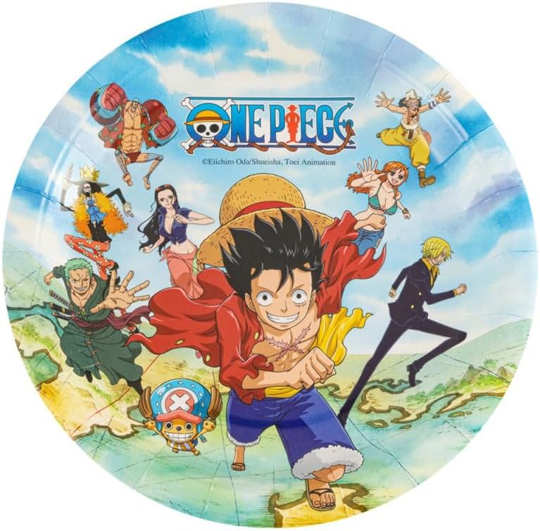 Assiettes One Piece en carton 23 cm, lot de 8