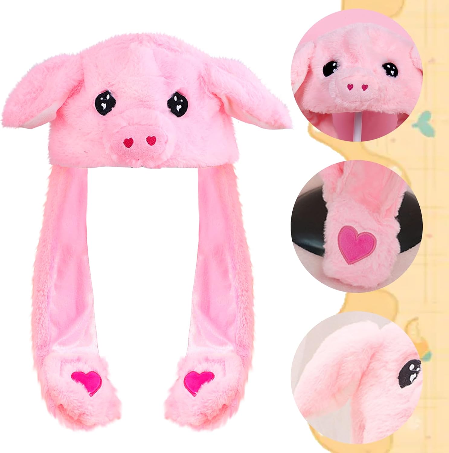 Bonnet rose à oreilles mobiles Ace One Piece pour cosplay – Image 3