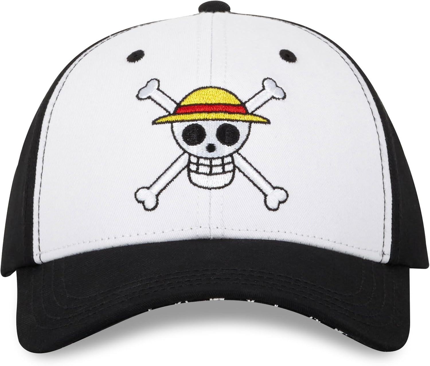 Casquette One Piece Jolly Roger blanche, taille TU, ajustée – Image 2