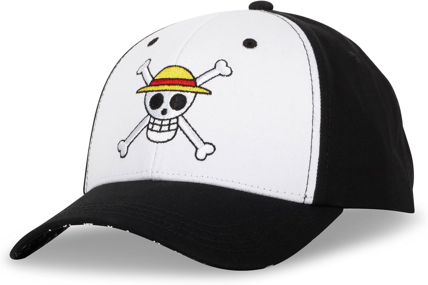Casquette One Piece Jolly Roger blanche, taille TU, ajustée