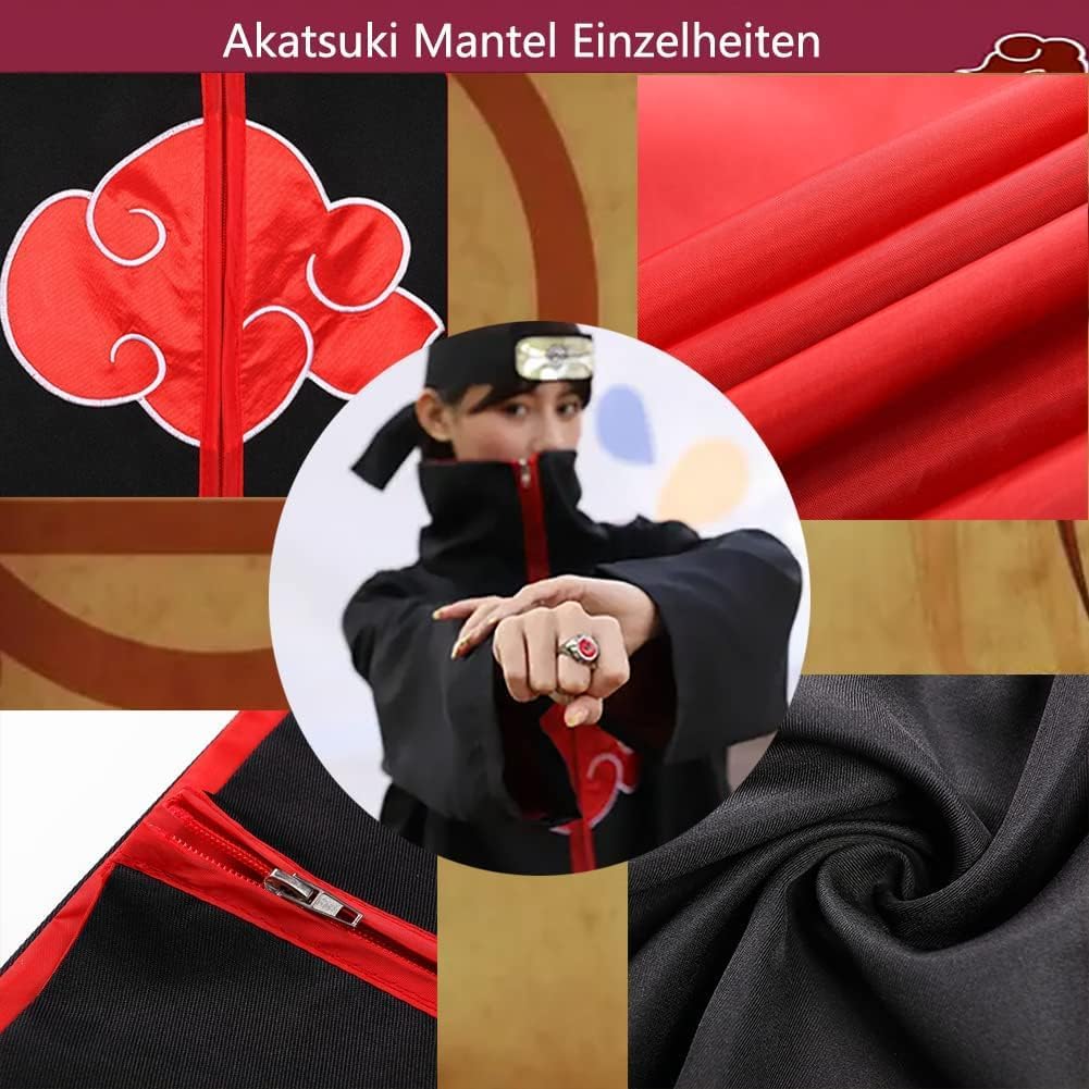 Costume Akatsuki Hidan Itachi 15 pièces avec accessoires cosplay – Image 4