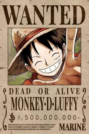 Poster Wanted Luffy One Piece 28 x 43 cm