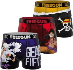 Boxers homme One Piece Luffy Freegun, lot de 3