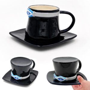 Tasse en céramique One Piece Sabo noire style chapeau