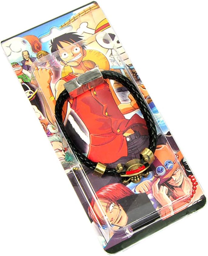 Bracelet One Piece en cuir tressé avec logo Jolly Rogers – Image 4