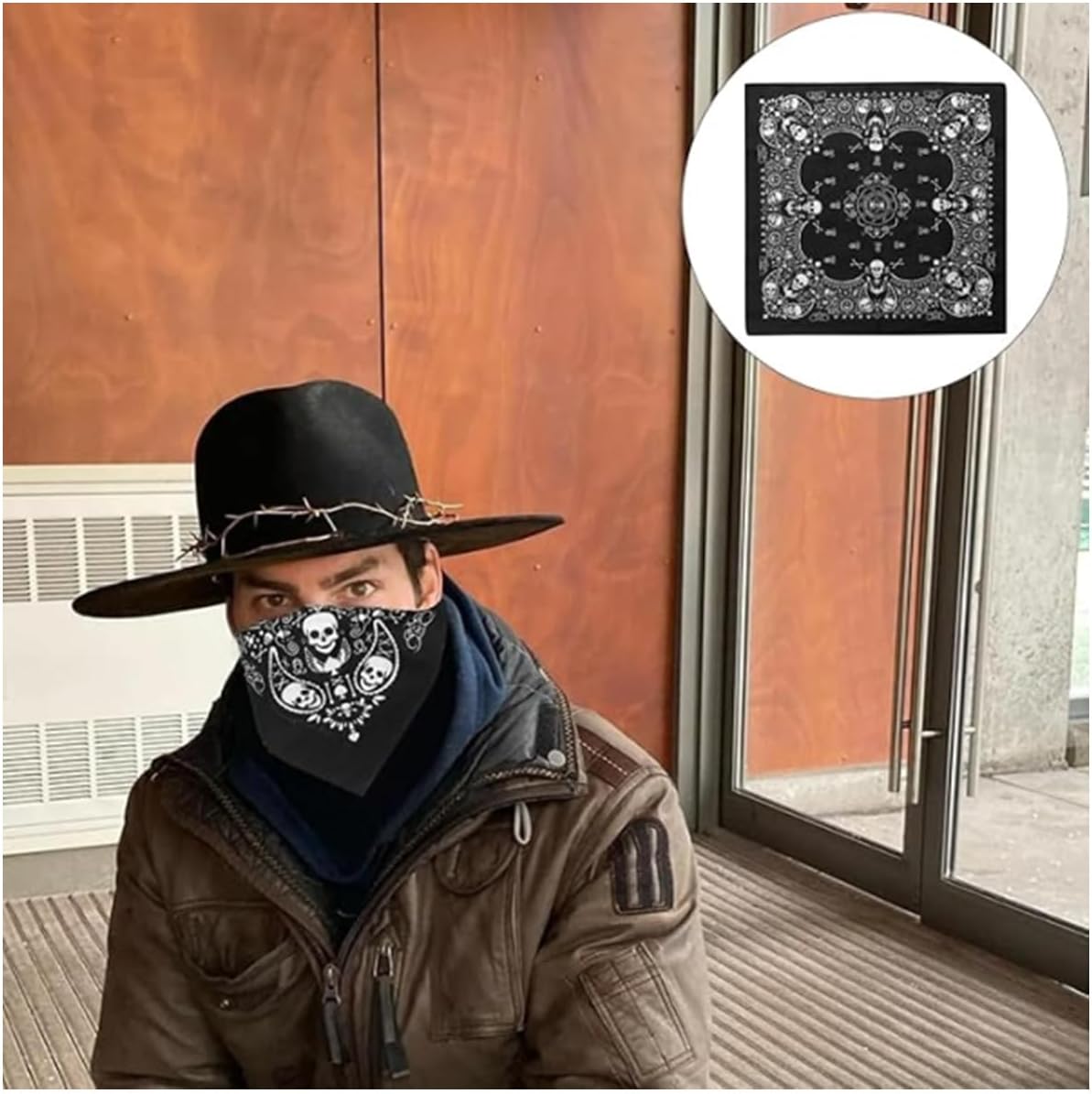 Bandana One Piece noir tête de mort en coton 55 x 55 cm – Image 4