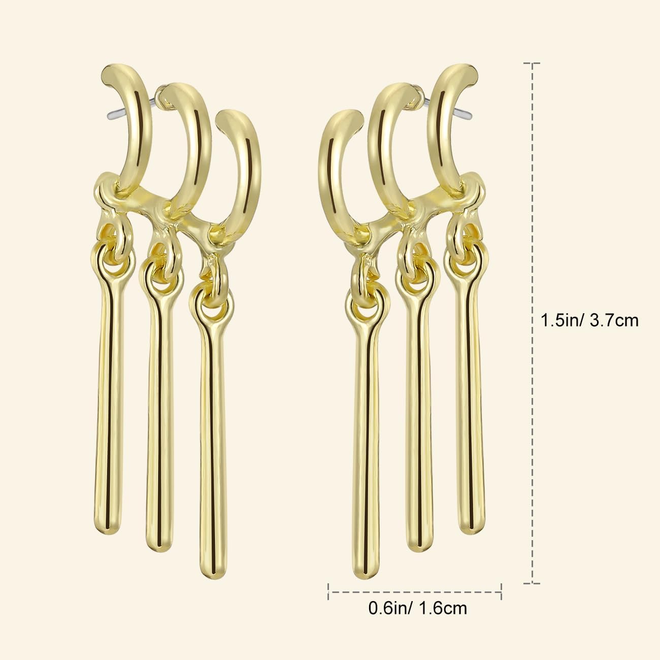 Boucles d’oreilles Zoro One Piece en alliage couleur or – Image 8
