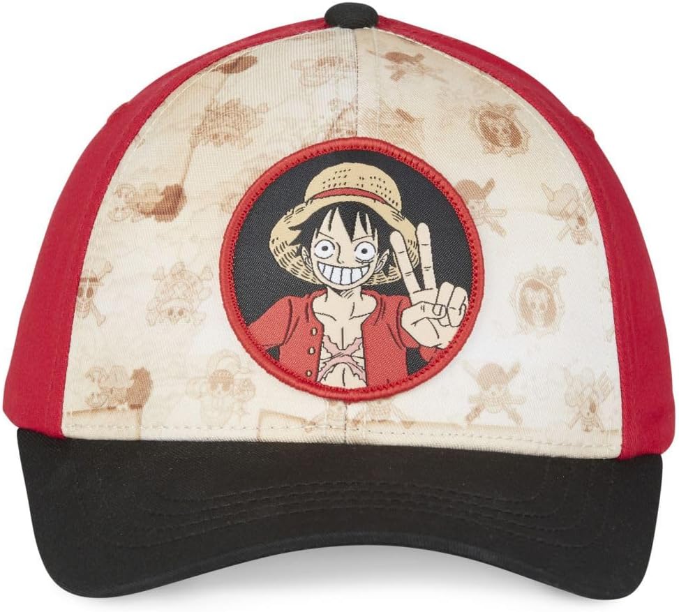 Casquette baseball Luffy One Piece trucker Rouge/Noir/Beige – Image 2