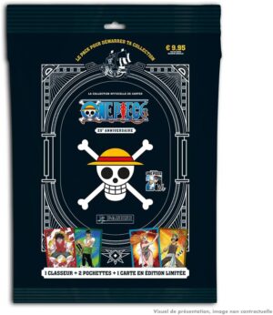 Starter Pack One Piece 25e Anniversaire Panini avec classeur et carte limitée Luffy