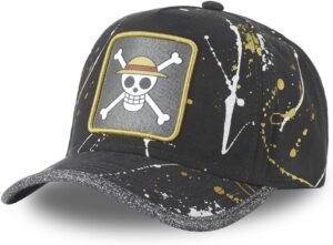 Casquette baseball One Piece noire taille unique pour homme et femme