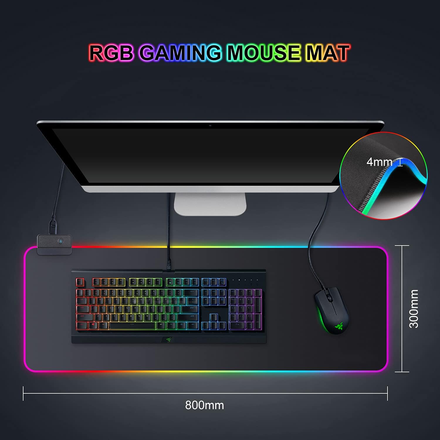 Tapis de souris One Piece RGB XXL à 14 effets LED – Image 8