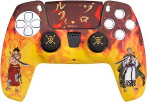 Pack PS5 DualSense One Piece avec coque silicone, grips et sticker