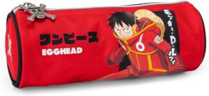 Trousse à crayons One Piece rouge avec fermeture éclair 8 x 22 x 8