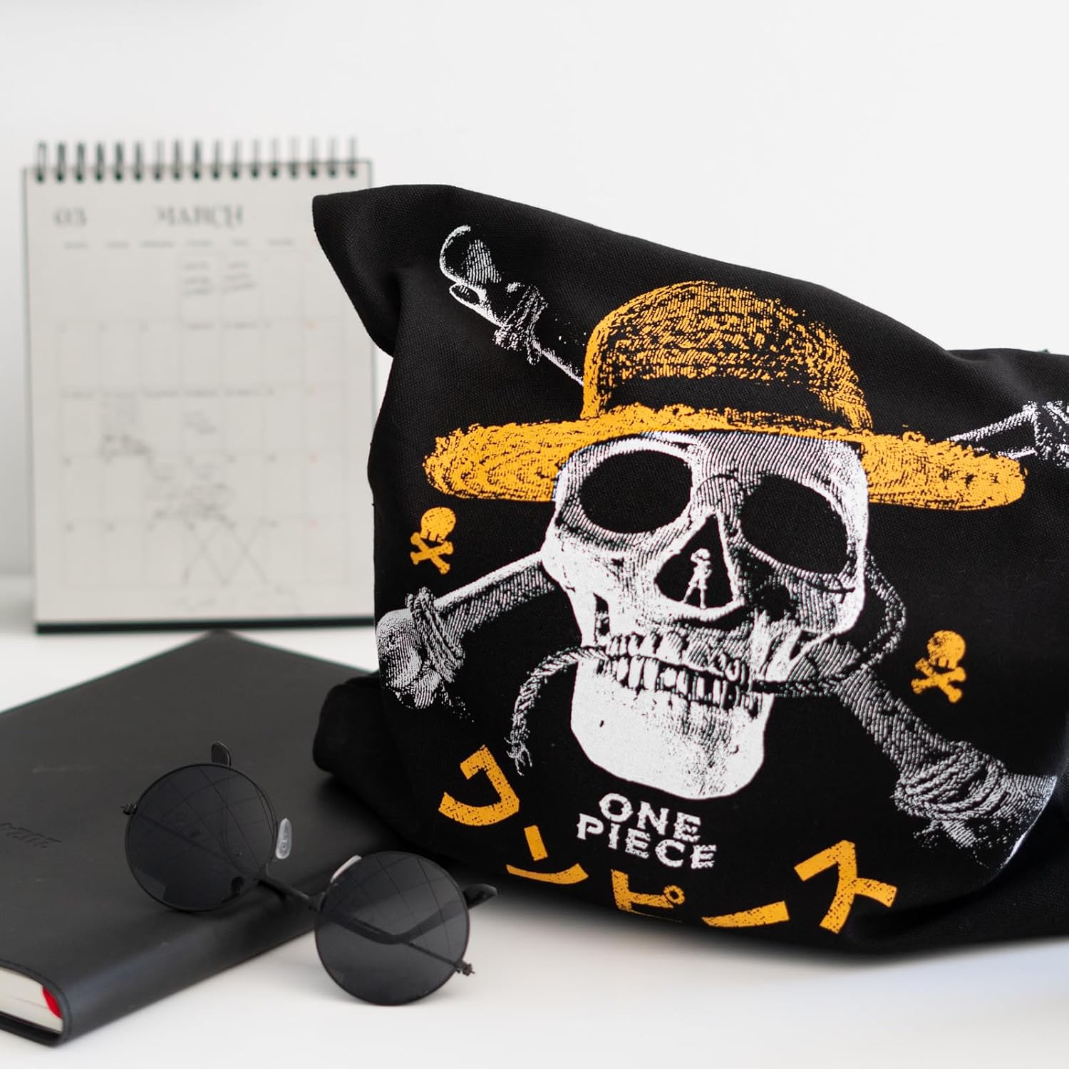 Sac cabas One Piece Jolly Roger en coton 37 x 39 x 10 cm – Image 3