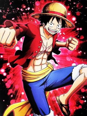 Poster mural One Piece Monkey D. Luffy Rufy, impression artistique sur papier couché 40 x 30 cm