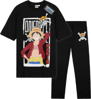 Pyjama One Piece homme et ado en coton, t-shirt manches courtes et pantalon long