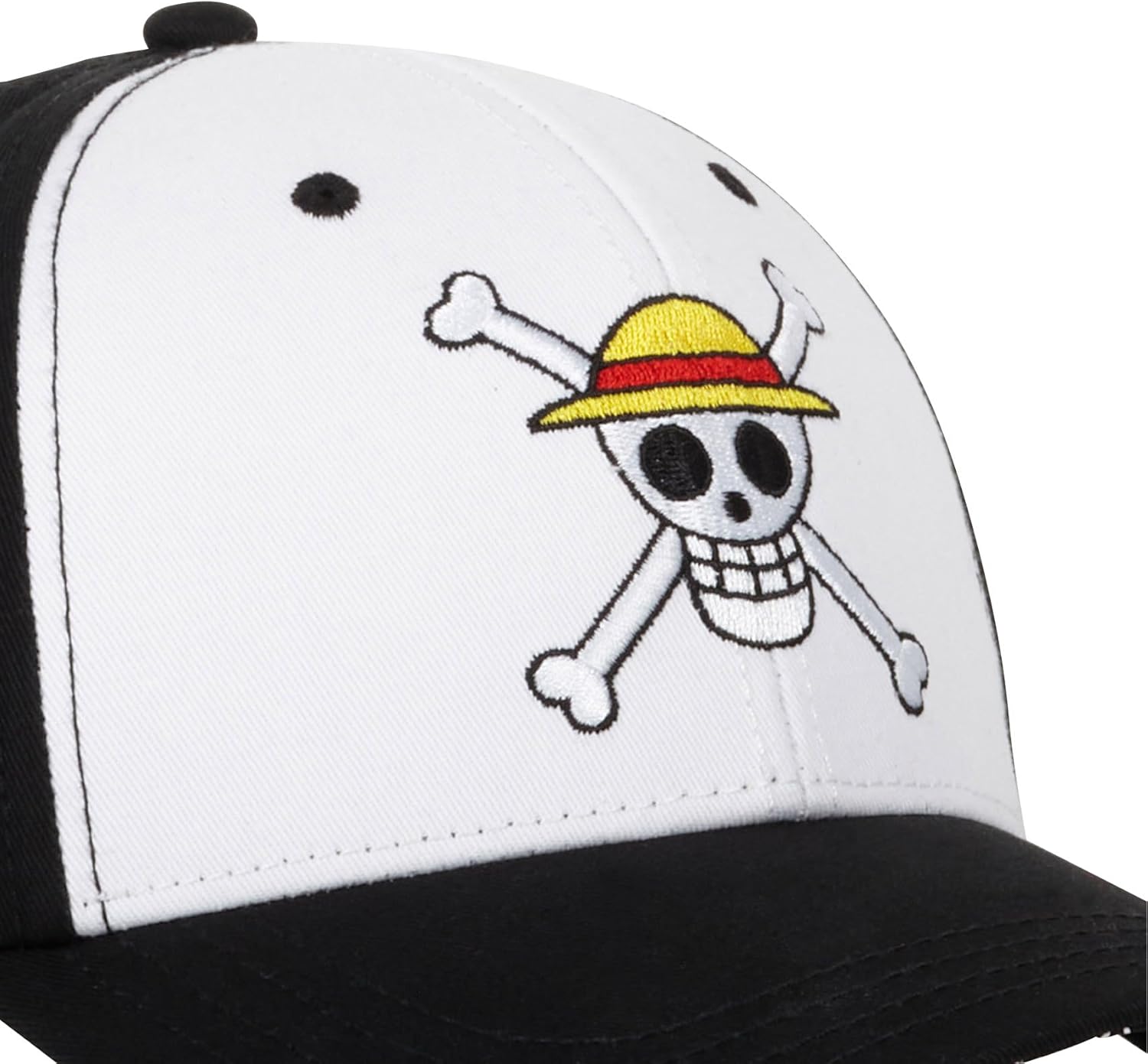 Casquette One Piece Jolly Roger blanche, taille TU, ajustée – Image 3