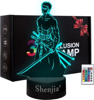 Veilleuse 3D One Piece Roronoa Zoro-A, 16 couleurs